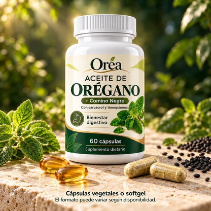 Oréa · Aceite de Orégano + Comino Negro · 60 cápsulas